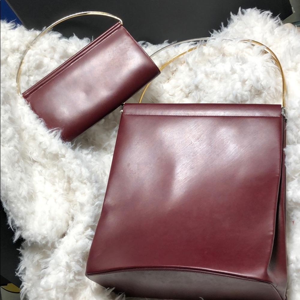 Cartier vintage bag w/matching clutch wallet